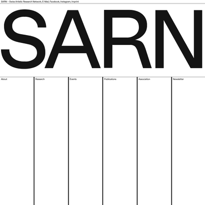SARN - Swiss Artistic Research Network