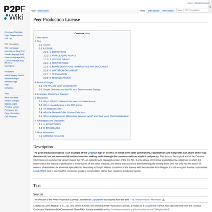 Peer Production License - P2P Foundation