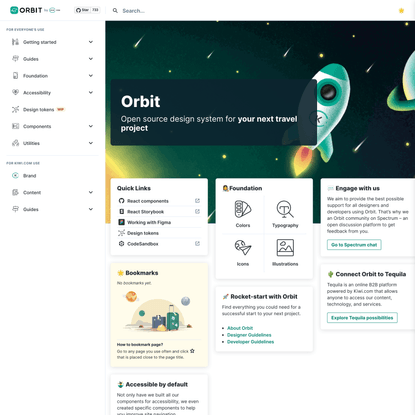Orbit | Open source design system for your next travel project