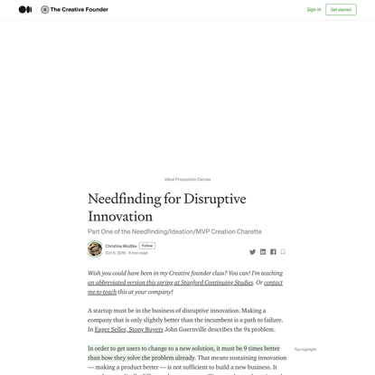 Needfinding for Disruptive Innovation
