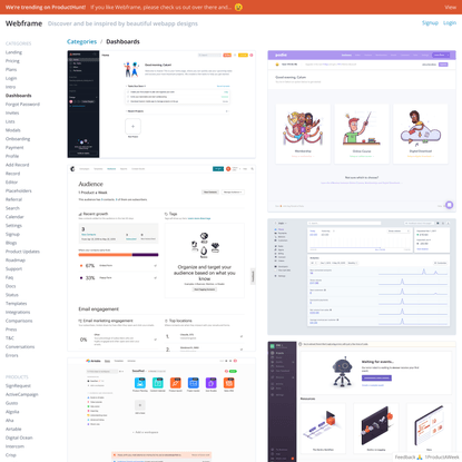 Webframe - beautiful web app screenshots for design inspiration!