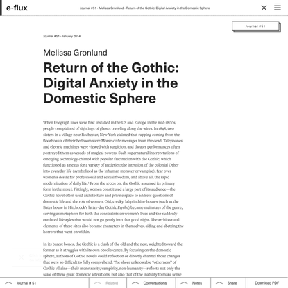 Return of the Gothic: Digital Anxiety in the Domestic Sphere