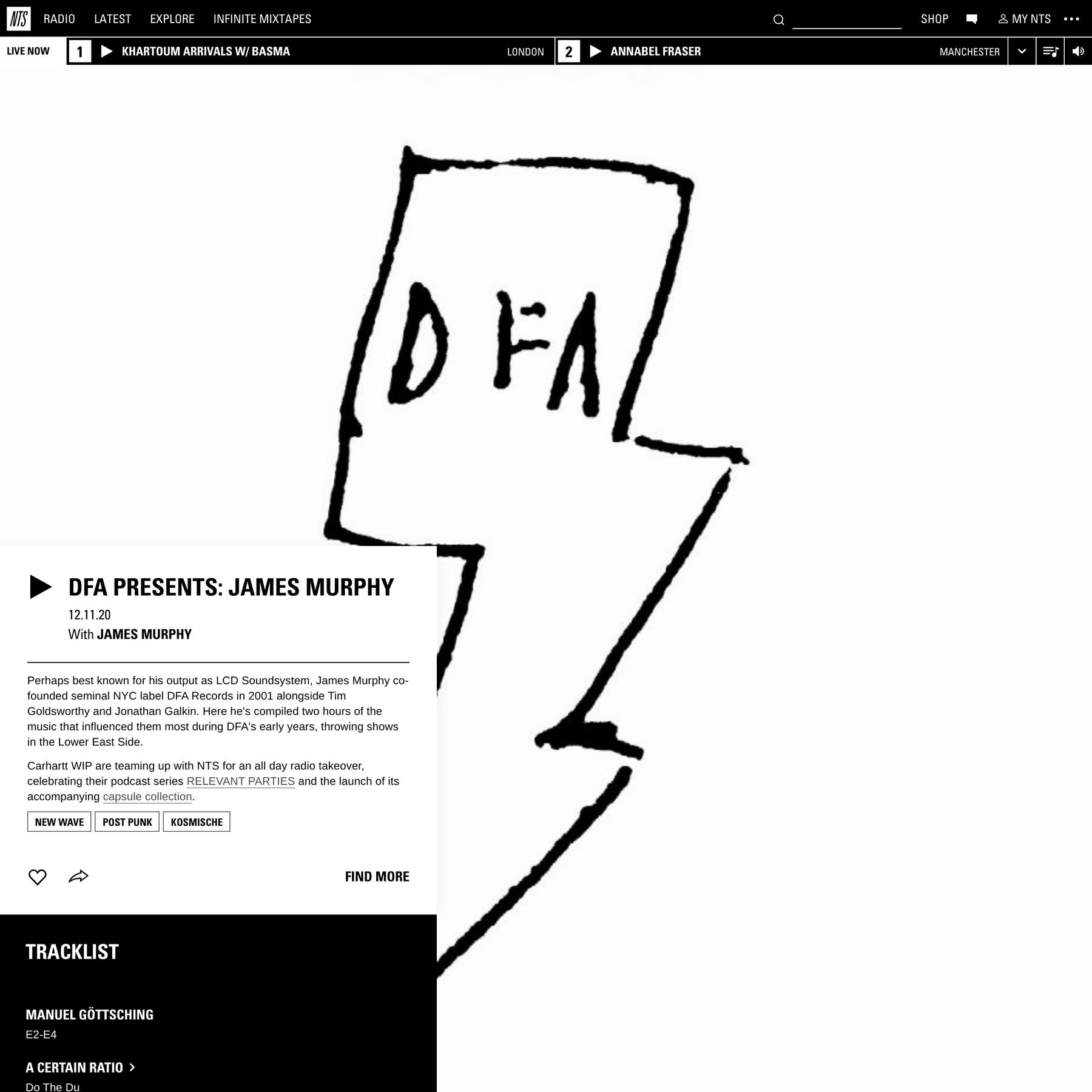 DFA presents: James Murphy 12th November 2020