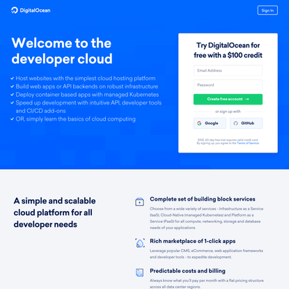 Welcome to the developer cloud