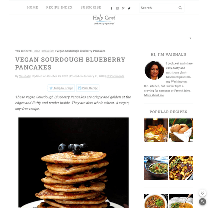 Vegan Sourdough Blueberry Pancakes