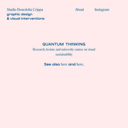 quantum thinking — Studio Benedetta Crippa