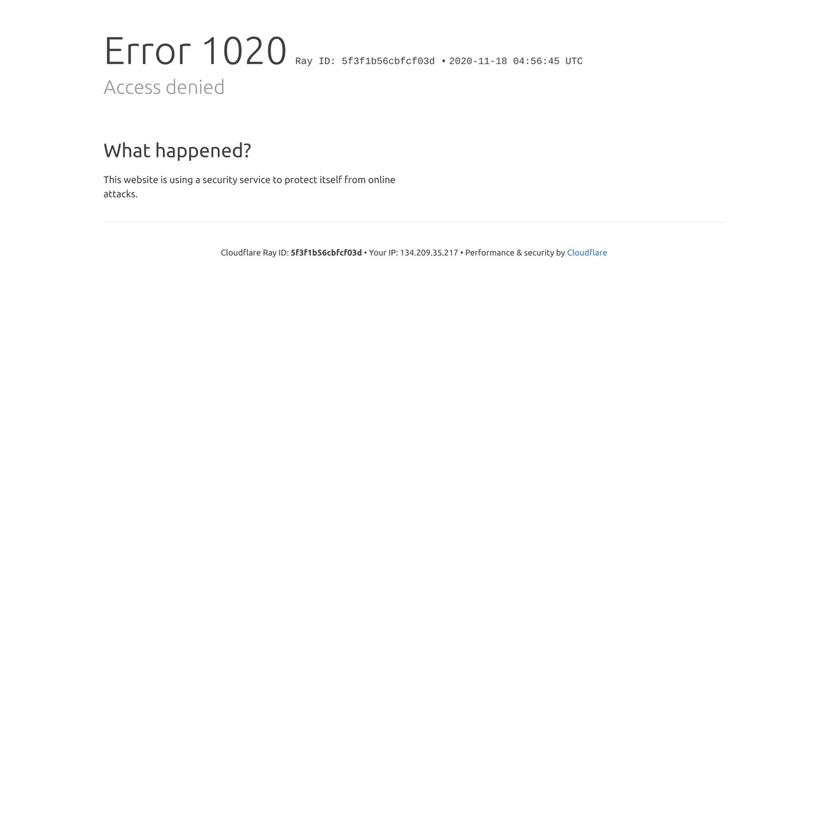 Access denied used Cloudflare to restrict access