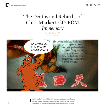 The Deaths and Rebirths of Chris Marker’s CD-ROM Immemory