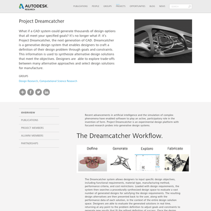 Project Dreamcatcher | Autodesk Research