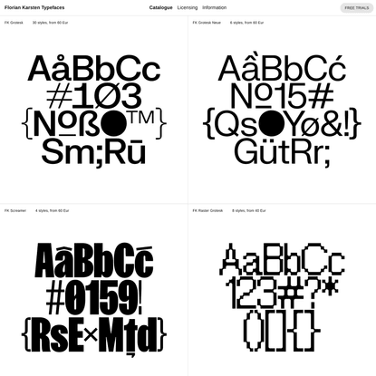 Catalogue | Florian Karsten Typefaces
