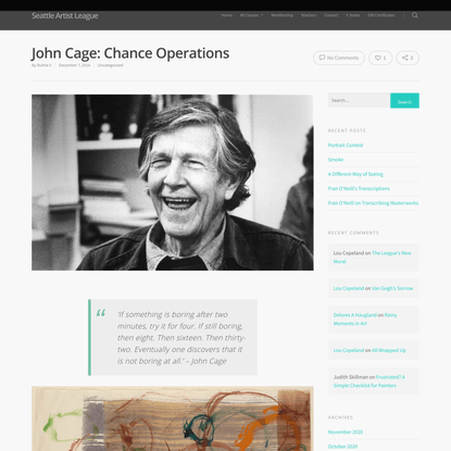 John Cage: Chance Operations | Seattle Artist League