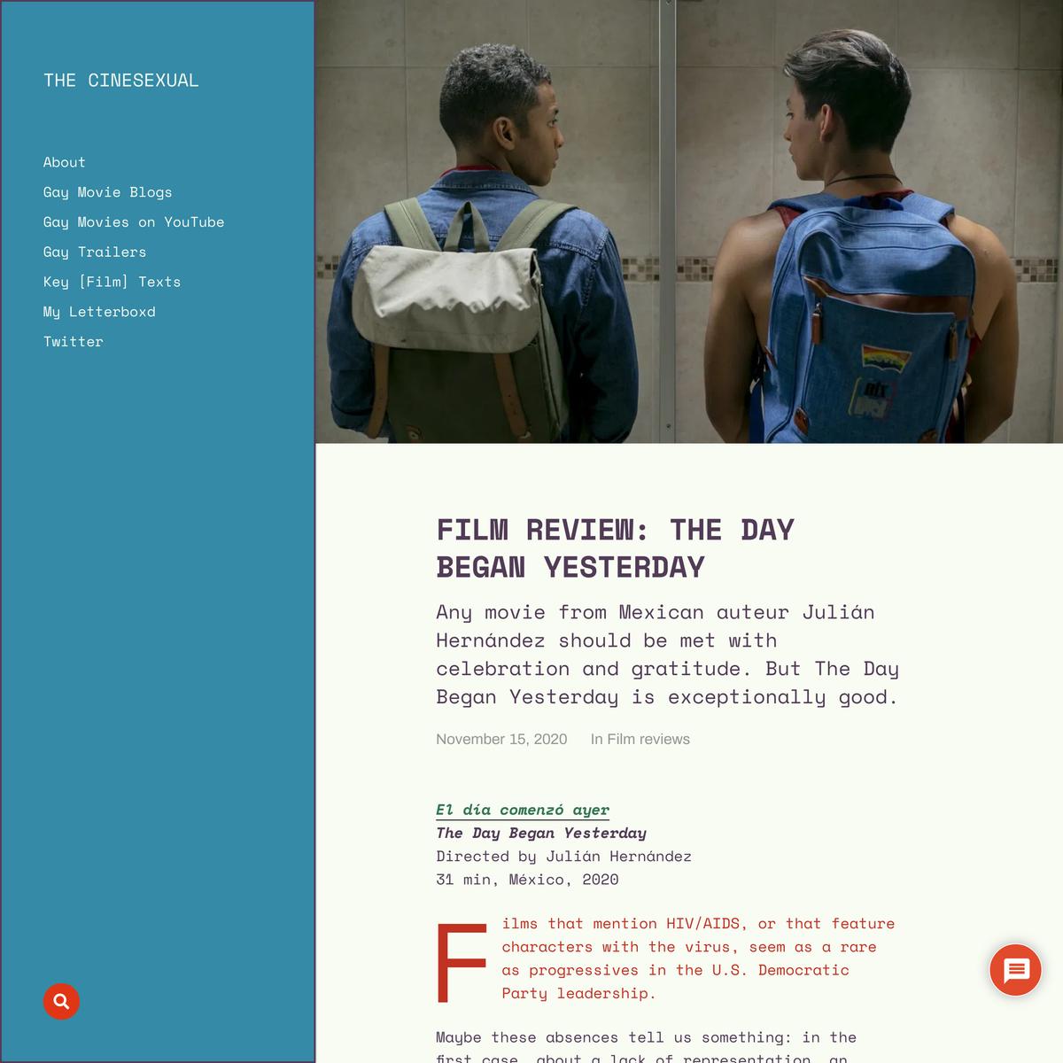 Film review: The Day Began Yesterday | THE CINESEXUAL | Are.na