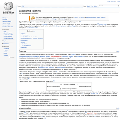 Experiential learning - Wikipedia, the free encyclopedia