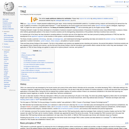 TRIZ - Wikipedia, the free encyclopedia