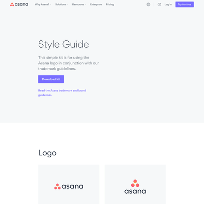 Asana logo and design styles · Asana