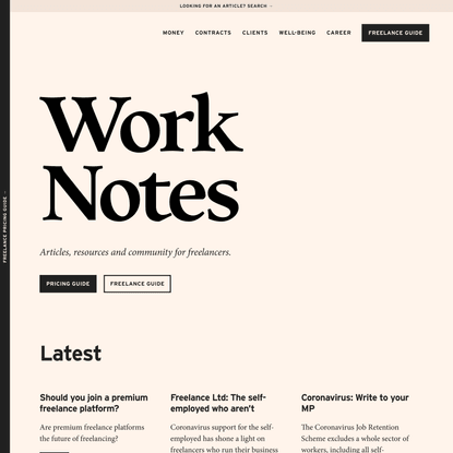 Articles, resources and community for freelancers | Work Notes