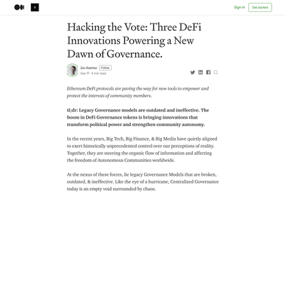 Hacking the Vote: Three DeFi Innovations Powering a New Dawn of Governance.