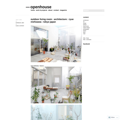 outdoor living room : architecture : ryue nishizawa : tokyo japan