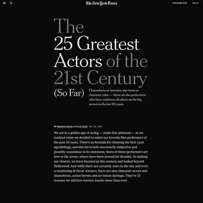 The 25 Greatest Actors of the 21st Century (So Far)