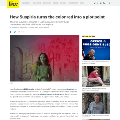 How Suspiria turns the color red into a plot point