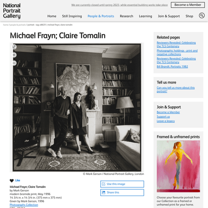 Michael Frayn; Claire Tomalin - National Portrait Gallery