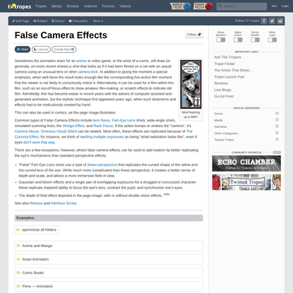 False Camera Effects - TV Tropes
