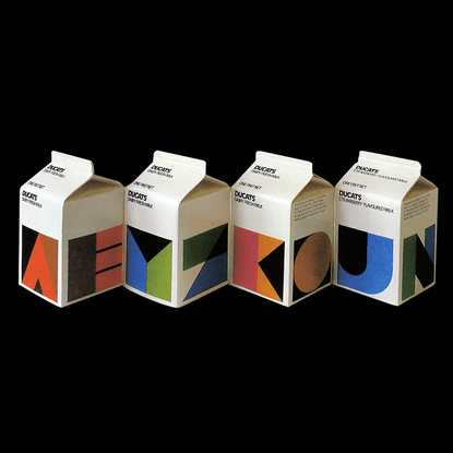 Dominic Hofstede on Instagram: “A series of milk carton designs aimed at children. Design by Heinz Grunwald (The Grunwald De...