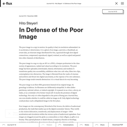 In Defense of the Poor Image