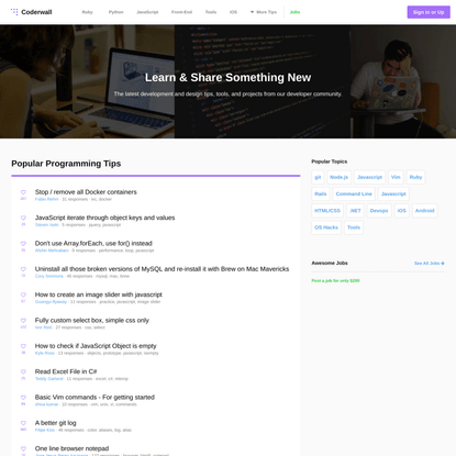 A community of great programmers and their programming tips