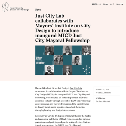 Just City Lab collaborates with Mayors’ Institute on City Design to introduce inaugural MICD Just City Mayoral Fellowship - ...