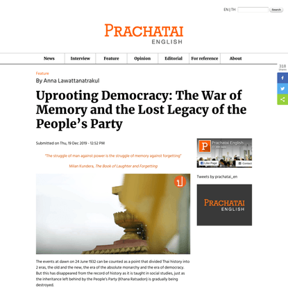 Uprooting Democracy: The War of Memory and the Lost Legacy of the People’s Party