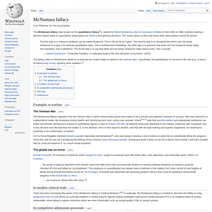 McNamara fallacy - Wikipedia
