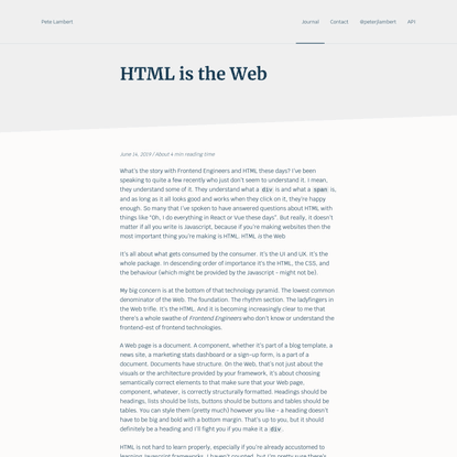 HTML is the Web