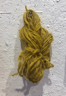 Milkweed and wool blend with turmeric dye 