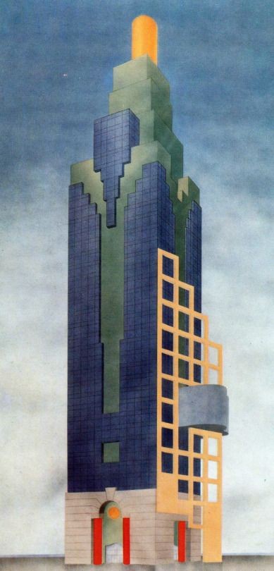 Peter Pran, Late Entry to the Chicago Tribune Tower Competition, 1980 ...