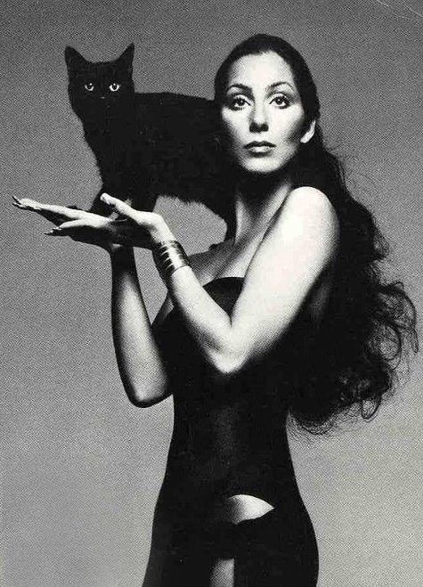 Chere + Black cat, Richard Avedon