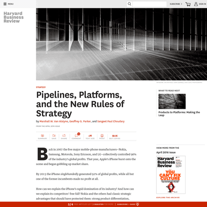 Pipelines, Platforms, and the New Rules of Strategy