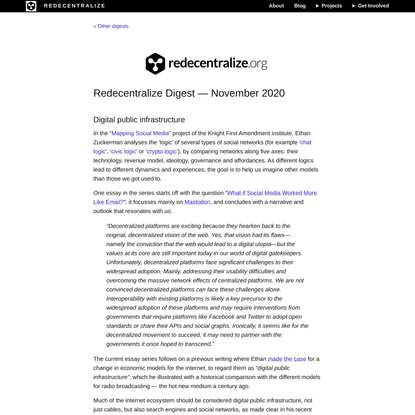 Redecentralize Digest — November 2020 — Redecentralize.org