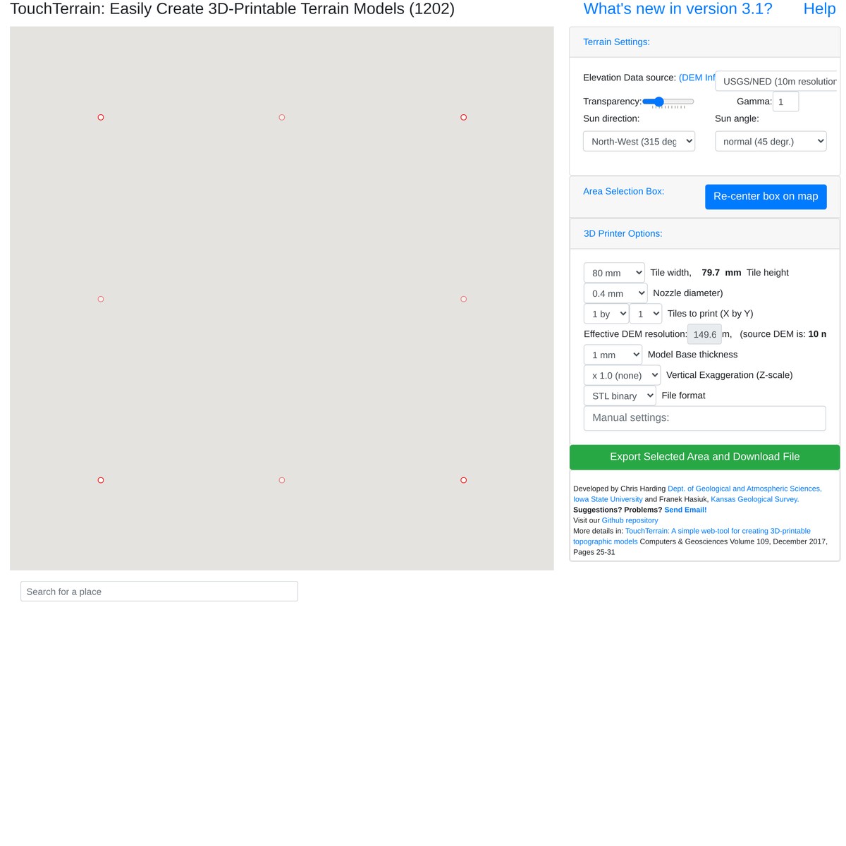 TouchTerrain: Easily Create 3D-Printable Terrain Models (version 3.x ...