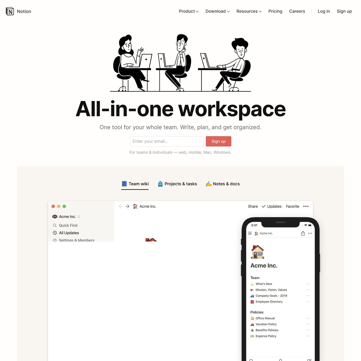 Notion workspace task database thats tasks