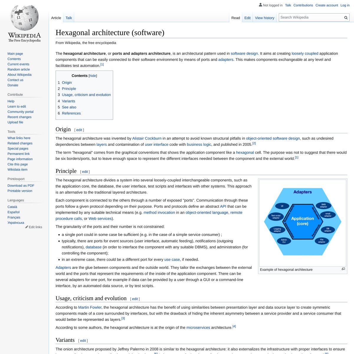 Hexagonal architecture (software) Wikipedia — Are.na