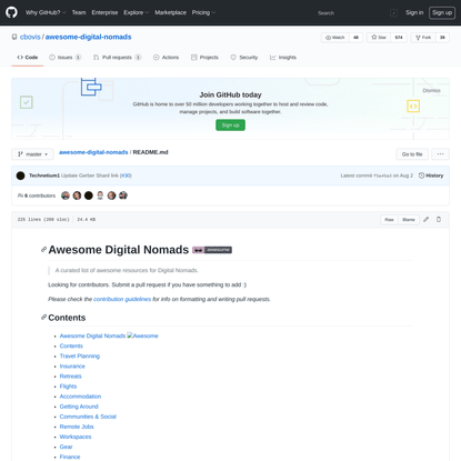 awesome-digital-nomads/README.md at master · cbovis/awesome-digital-nomads · GitHub