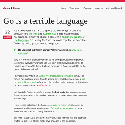 Go is a terrible language