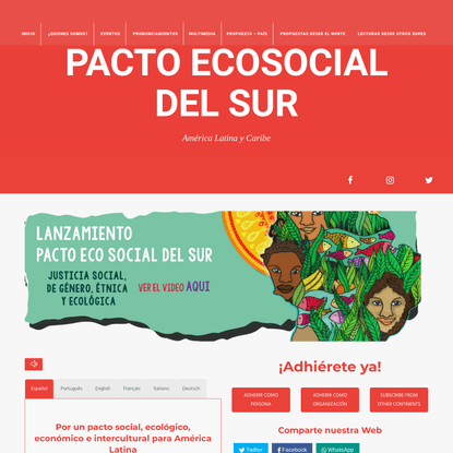 PACTO ECOSOCIAL LATINOAMERICANO - Pacto Ecosocial Latinoamericano