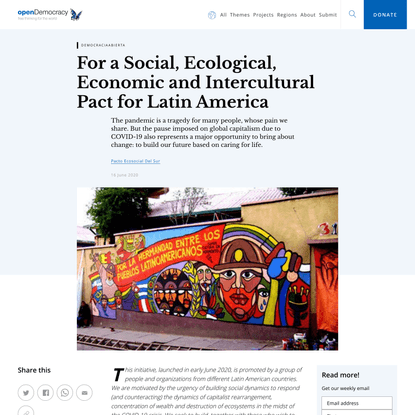 For a Social, Ecological, Economic and Intercultural Pact for Latin America
