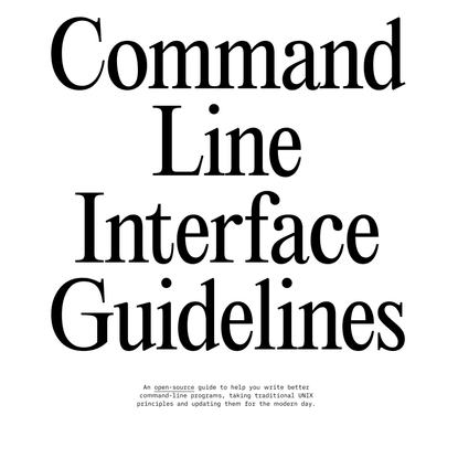 Command Line Interface Guidelines
