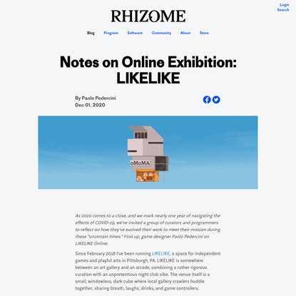 Notes on Online Exhibition: LIKELIKE