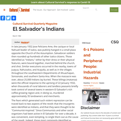 El Salvador’s Indians