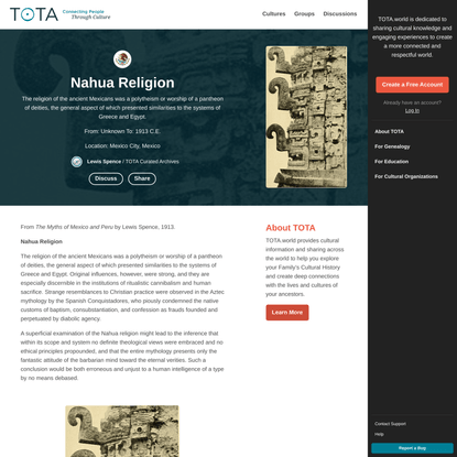 Nahua Religion | TOTA