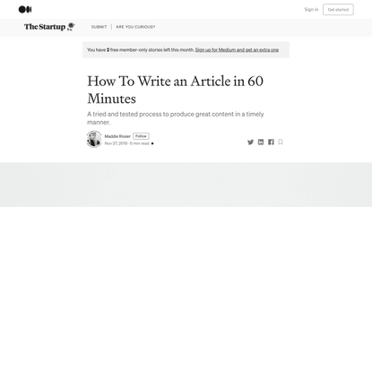 How To Write an Article in 60 Minutes